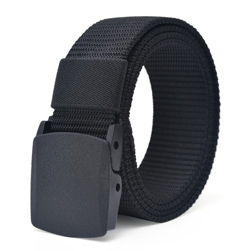 Men Women Waist Belt Solid Color Military Army Belts Canvas Belt Adjustable Belt - Picture 7 of 23