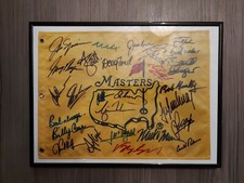 Limited Edition The Masters Printed Autograph Flag Signed by 25 Master Champions