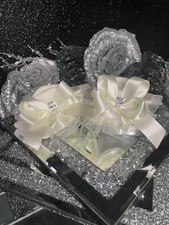 ?? Organza Chiffon Tutu Frilly Ankle Socks Diamante Bows Made 2 order??