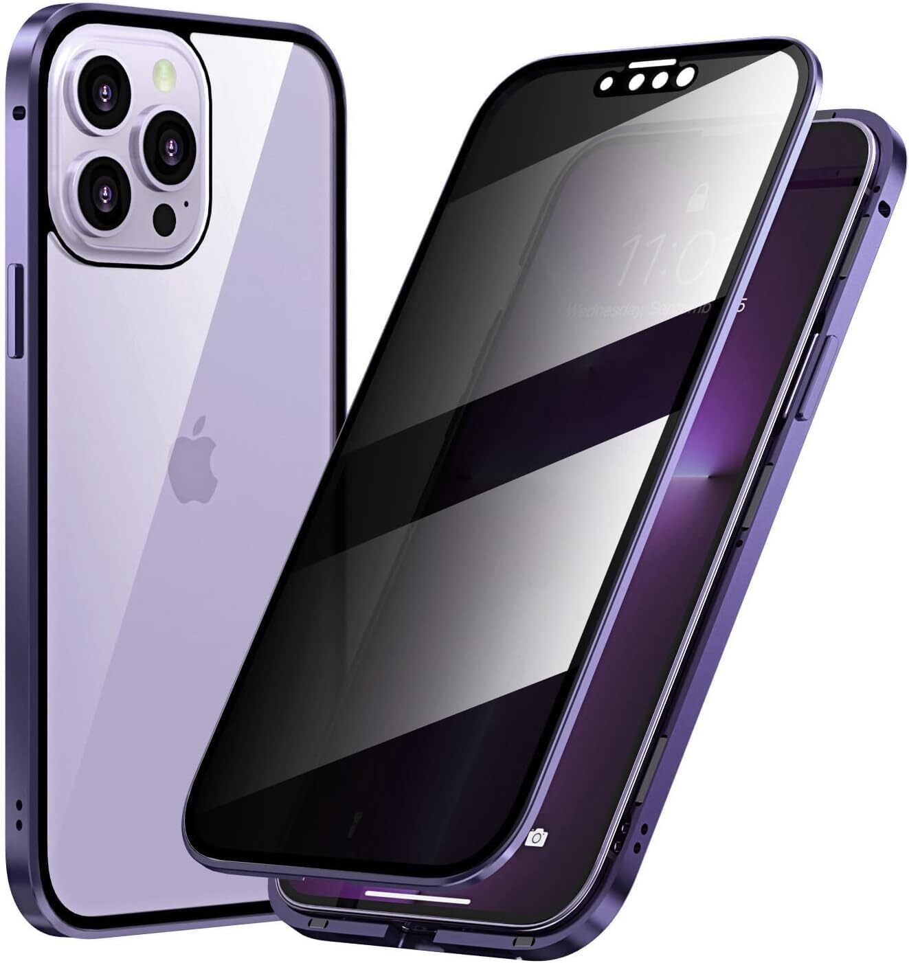 Anti Peeping Case Compatible with iPhone 15 Pro Max Magnetic Glass Case Built