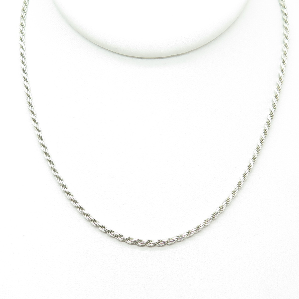 925 Sterling Silver Italy Twisted Rope Chain Necklace 24