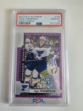 Tage Thompson Rookie Card No.192 2017-18 OPC Platinum Violet Pixels PSA 10