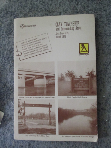 Vintage Phone Book Area Code 219 Indiana Bell 1978