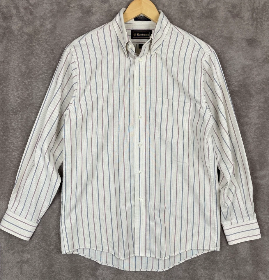 Barrington Off White Plaid Button Down Shirt Long Sleeve Mens 15 1/2 32/33 - Image 1 of 4