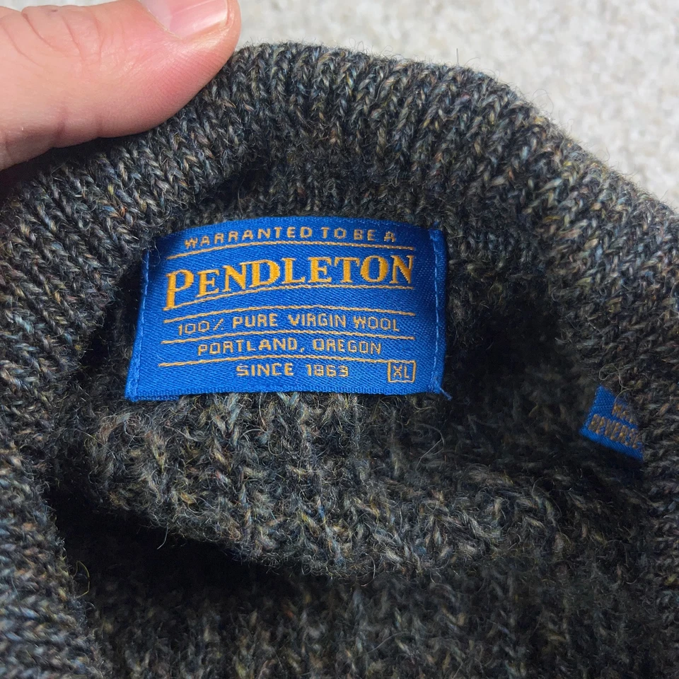 Pendleton Sweater Mens Extra Large Gray Shetland Wool Cardigan Fisherman Casual - Image 3 of 4