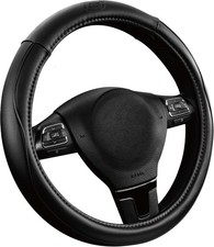 Black Memory Foam Steering Wheel Cover For Sedans Vans Suvs 14.5-15