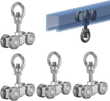 4 Wheel Silent Trolley Assembly Rollers Four Bearing Trolley Assembly for 1-5/8"
