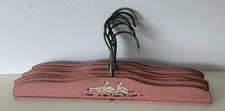 7 Adorable Vintage Pink Wooden Child s Clothes Hanger Ducks Painted 11.5