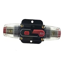 ZOOKOTO 12V-24V DC Car Audio Inline Circuit Breaker Reset Fuse Holders 80A