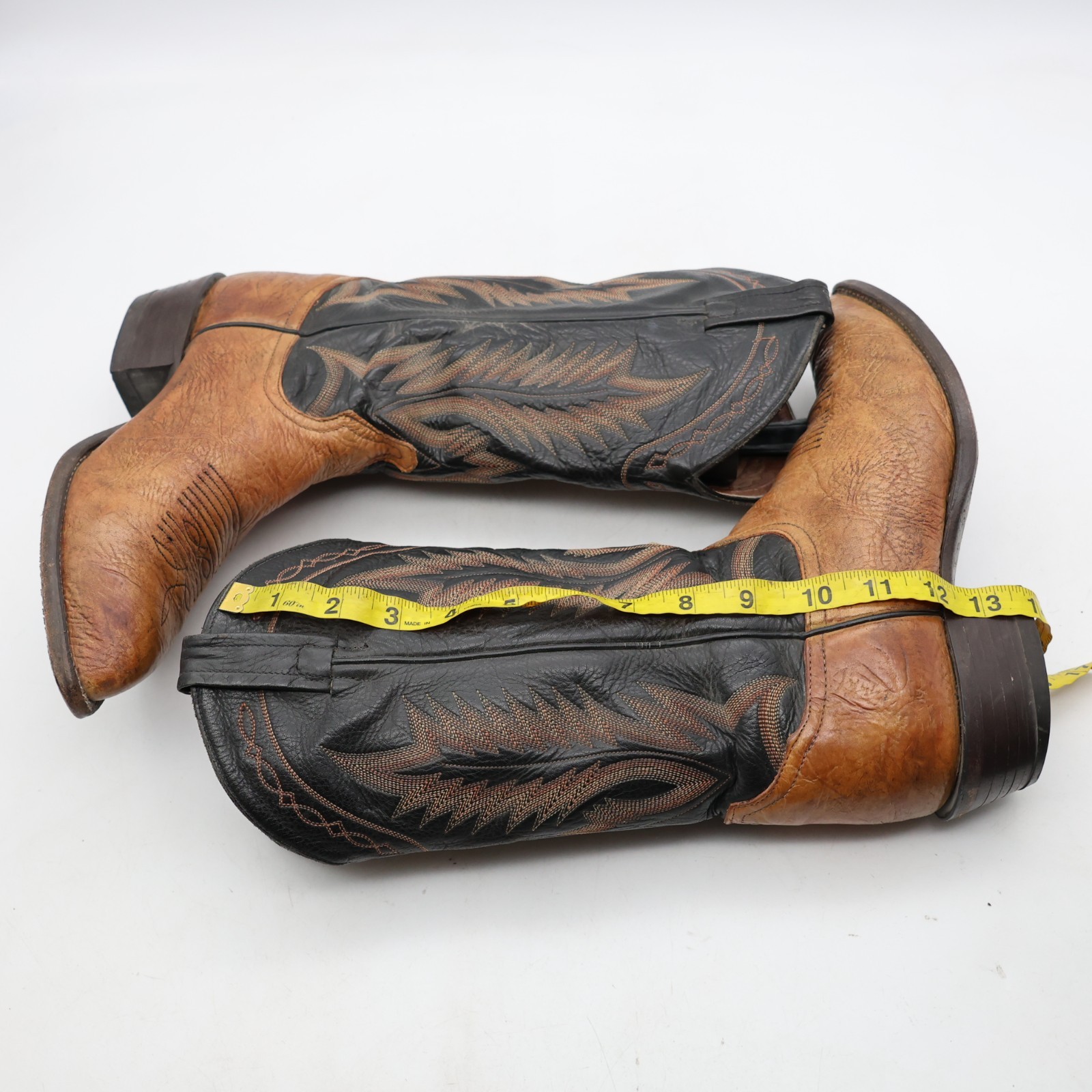 Tony Lama Men's Size 8.5 EE Brown Taurus Shoulder Leather Western Boots USA