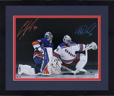 Framed Igor Shesterkin Rangers & Ilya Sorokin Islanders Signed 16x20 Knee Photo