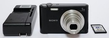 Sony Cyber-Shot DSC-W800 20.1MP Digital Camera Black Tested W/ Battery Charger