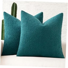 18x18 Inch Decorative Pillow Covers for Couch 18" x 18" Pack of 2 Teal Blue