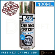 CLEVELEYS Chrome Effect Silver Spray Paint Mirror Finish for Metal Plastic,400ml