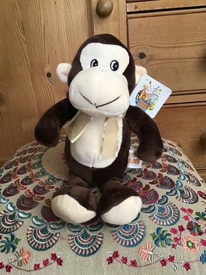 Neu Flamingo Land Souenir brauner Affe Schimpanse Plüschtier Stofftier 11 Zoll