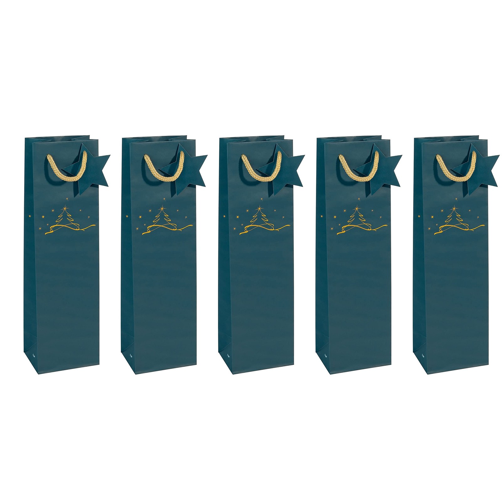 SIGEL GT036 Gift bag bottle, petrol Blue, 10 x 35 cm for Bottles dark green blue
