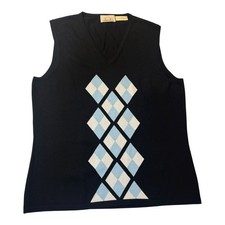 EP Pro Golf Sweater Vest Womens Argyle Sz Large V Neck