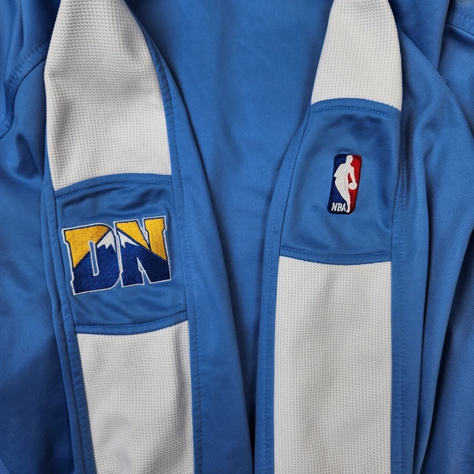 Denver Nuggets NBA Reebok Team Apparel Track Jacket Mens Large Blue White Zip Up - Image 4 of 4