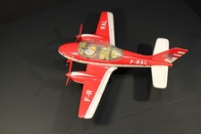 JOUSTRA RALLYE AVION F-R TIN FRICTION AIRPLANE 12.5" LONG, WINGS 15", 4.75" HIGH