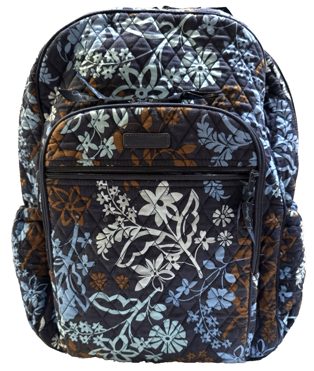 Vera Bradley Quilted  Backpack Java Flora Blue Br… - image 1