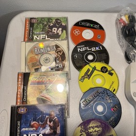 Sega Dreamcast Console And Game Lot X3 Controllers Fishing Rods And More Wow 