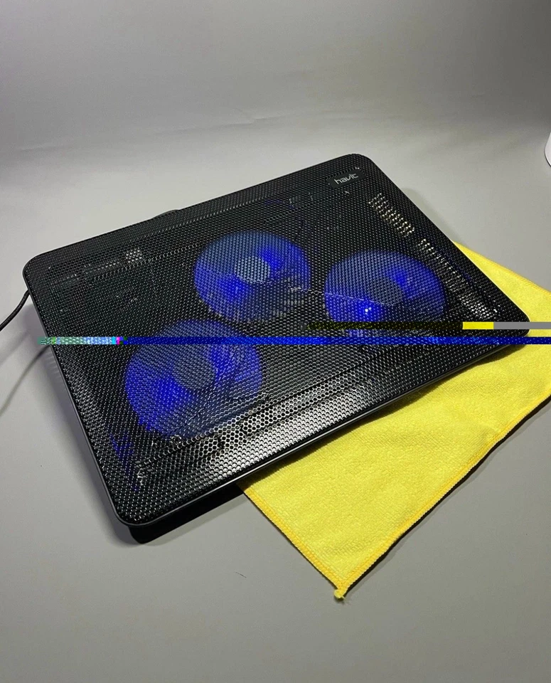 Gaming Laptop Cooler Fan Cooling Pad Riser Metal Stand Fits 12 - 17 inch Laptops - Image 1 of 4