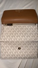 Michael Kors Women s Brown/White Logo Fold Fl...