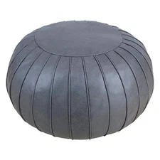 Handmade Storage Pouf Ottoman Foot Stool - Faux Suede Round Floor Cushion 21....