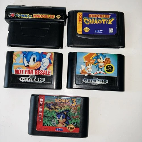 5 Knuckles Chaotix Sega Genesis  Sonic 1 2 3 Video Game Lot Lock-on Hedgehog Vtg