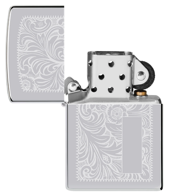 Zippo Regular Chrome Venetian, Item 352, New In Box, Engraved Free