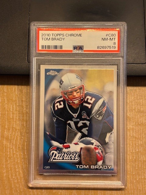 2010 Topps Chrome Tom Brady Patriots #C80 Graded PSA 8 NM-MT Nice