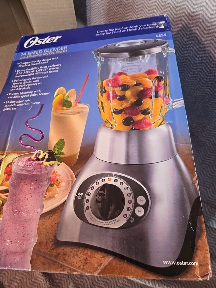 Oster 6855 14 Speed Blender, Brushed Nickel Finish, 450 Watt