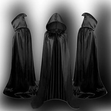 Halloween Cloak Costumes Wizard Cloak for Children Hooded Capes Mantle Black Par