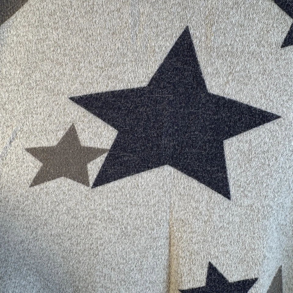 Buffalo by David Bitton Soft Cozy Crewneck Sweater Tan Stars Sz XXL Banded Hem - Image 3 of 4