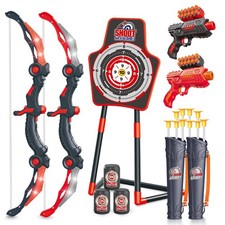 Bow and Arrow Sets with LED Light-up,2 Foam Dart Guns for Kids 5 6 7 8 9 10 ...