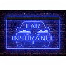 Car Insurance Services Auto Shop Company Business illuminated Display Neon Sign
