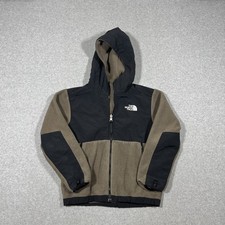 North Face Denali Fleece Boys Sz S 7/8 Brown Polartec Full Zip Hoodie Jacket