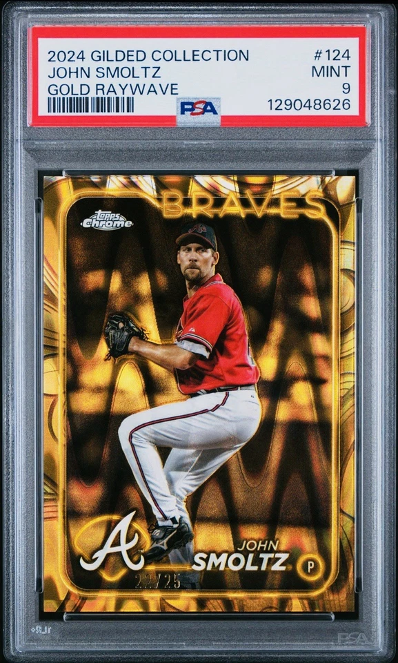 John Smoltz Gold Refractor /25 RayWave PSA 9 2024 POP 1 Gilded Etch HOF eBay 1/1 - Image 3 of 4