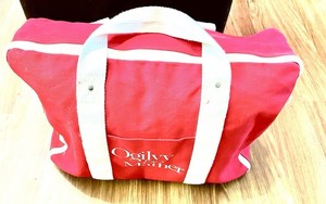 Ogilvy & Mather Red Canvas Bag  Rare 80’s Corporate SWAG.