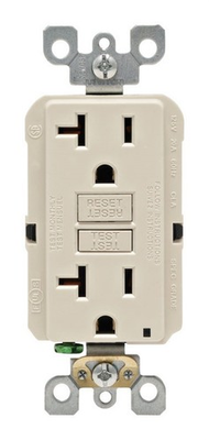 #ad Leviton GFNT2 0KT Light Almond 20A 125V Thermoplastic Self Test GFCI Receptacle $21.30