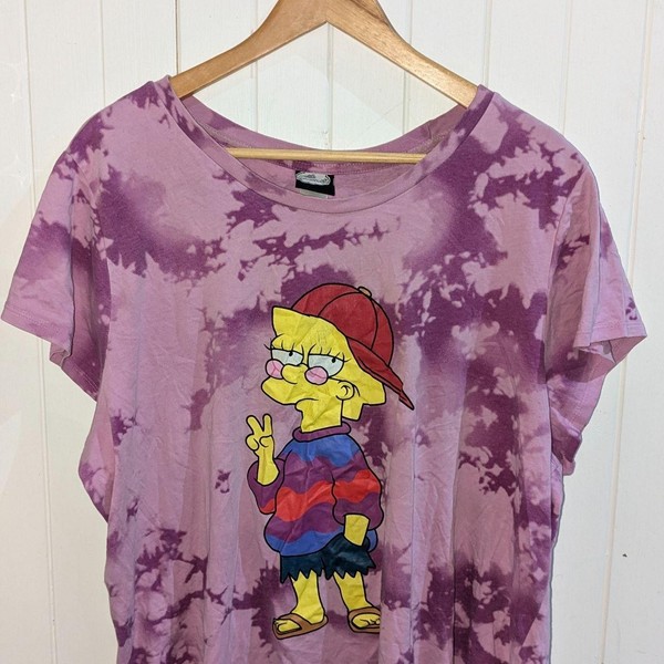 The Simpsons Lisa Tie Dye T-Shirt – Women’s Size 20 – Pink Graphic Tee