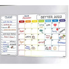 Magnetic Calendar for Fridge 2 pc Dry erase white Board Monthly and to do list