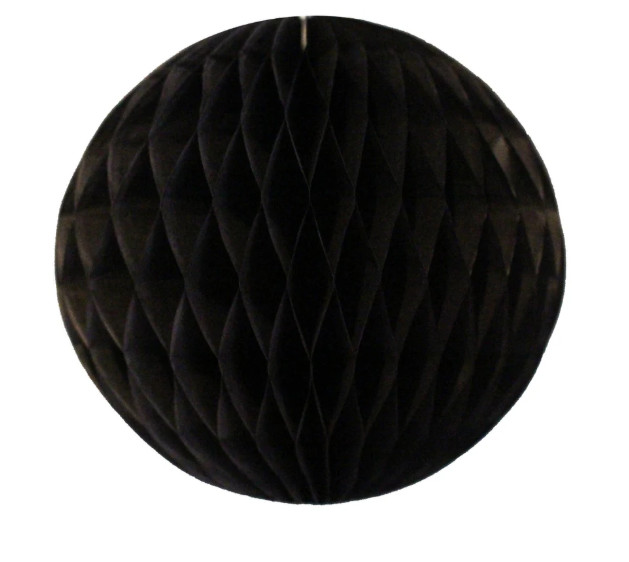 УНИВЕРСАЛЬНЫЙ БУМАЖНЫЙ ШАР В ВИДЕ СОТ РАЗМЕРОМ 8 ДЮЙМОВ 20 СМ С ЛЕНТАМИ - ЧЕРНЫЙ 3590₽