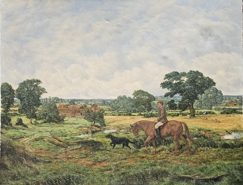 BRIAN TOVEY - LARGE EQUESTRIAN OIL PAINTING - MAN ON HORSEBACK - Picture 3 of 19