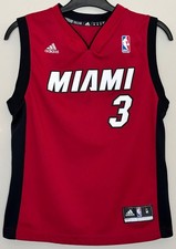 Dwyane Wade Basketball Jersey Kids Size Medium 10-12 Adidas Miami Heat Boys