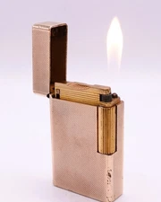 S.T. DUPONT Vintage WORKING L1 BR Large Lighter Rose Gold Barley Pattern 1970's