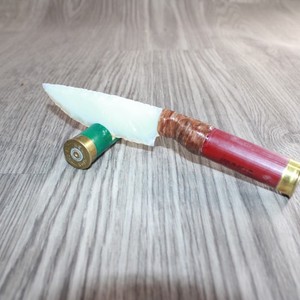 Shotgun Shell Hull Handle Opalite Blade Ornamental Knife #15567     Mountain Man