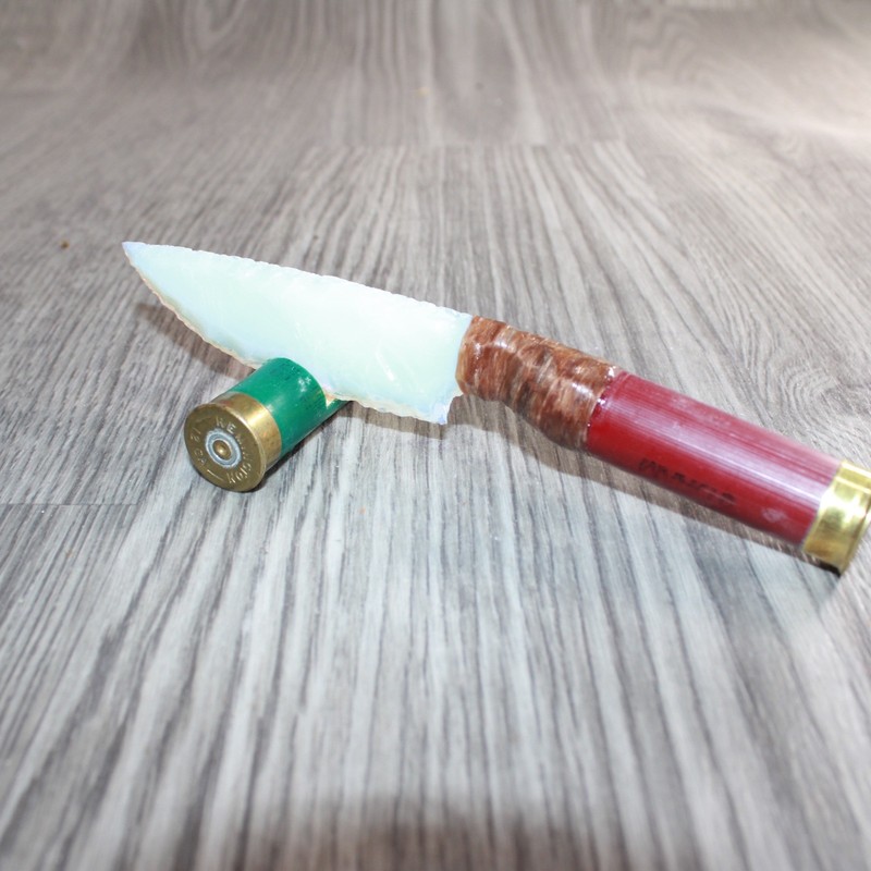 Shotgun Shell Hull Handle Opalite Blade Ornamental Knife #15567     Mountain Man