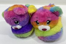 Build-A-Bear Girls Bootie House Slippers Plush Kids Size XS 11/12 Rainbow BABW