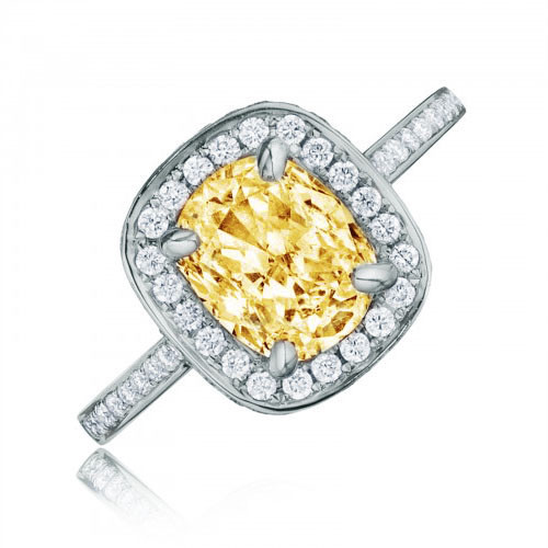 Yellow Gold Tiffany And Co Cushion Cut Engagement Ring Gold And